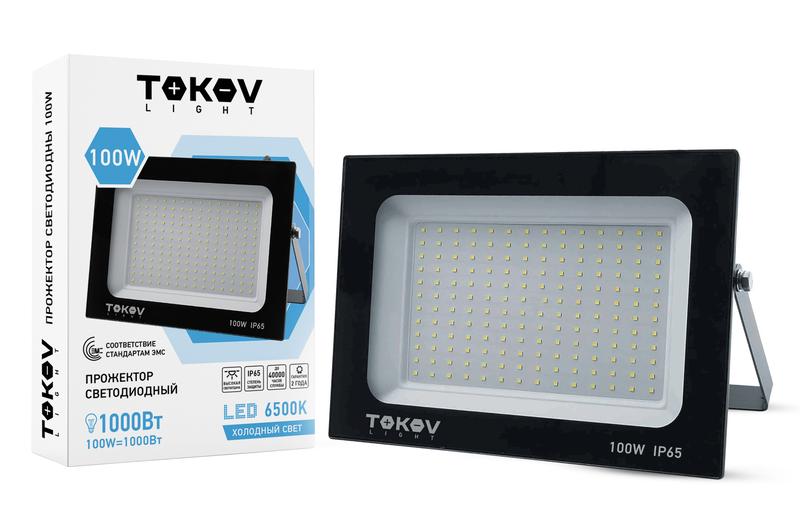 Прожектор светодиодный 100Вт 6700лм 6500К IP65 черн. TOKOV LIGHT TKL-FL/LED-100-6.5K-IP65