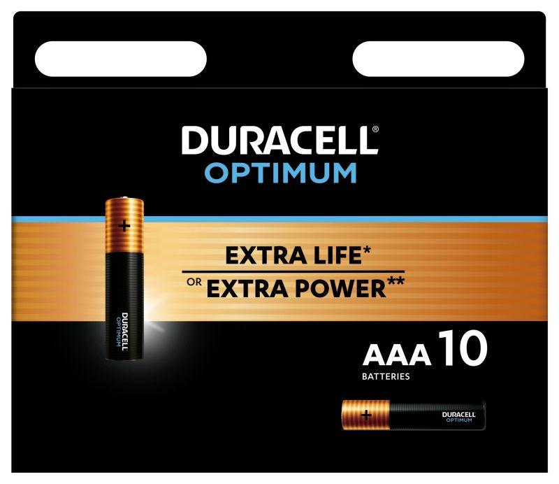 Элемент питания алкалиновый ААА 1.5В LR03-10BL Optimum 5014072 (блист.10шт) Duracell Б0056027