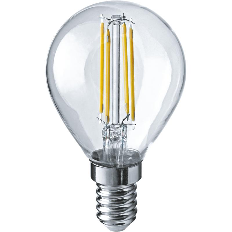 Лампа светодиодная филаментная 80 891 OLL-F-G45-12-230-4K-E14 12Вт шар прозрачная 4000К нейтр. бел. E14 1200лм 220-240В ОНЛАЙТ 80891