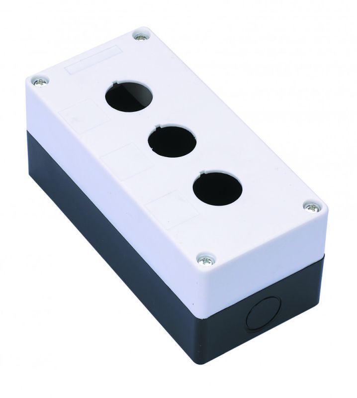 Пост кнопочный 3-м КП-101 d22мм с кабел. вводом для устройств сигнализации и управления пластик. бел. SchE 25503DEK
