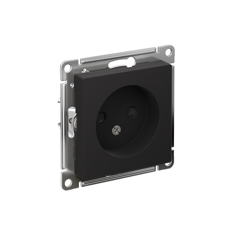 Розетка 1-м СП AtlasDesign 16А IP20 без заземл. защ. шторки механизм карбон SE ATN001049