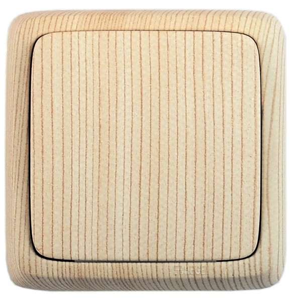 Выключатель 1-кл. ОП Альфа 10А IP20 250В с изолир. пластиной сосна HEGEL ВА10-113-02