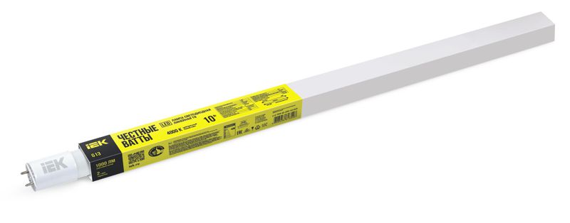 Лампа светодиодная 10Вт T8 линейная 4000К нейтр. бел. G13 1000лм 230В IEK LLE-T8R-10-230-40-G13