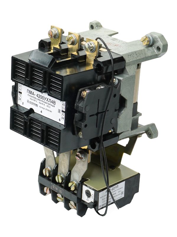 Пускатель ПМА 4200 УХЛ4 В 63А кат. 380В AC 2НО+2НЗ IP00 с реле РТТ-221П 53.5-63.0А Электротехник ET001541