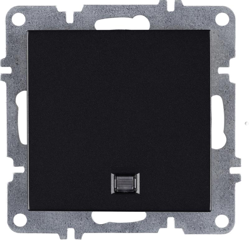 Выключатель 1-кл. LAVIN/KAREN с подсветкой механизм черн. ARVIA 50 07 2000 201