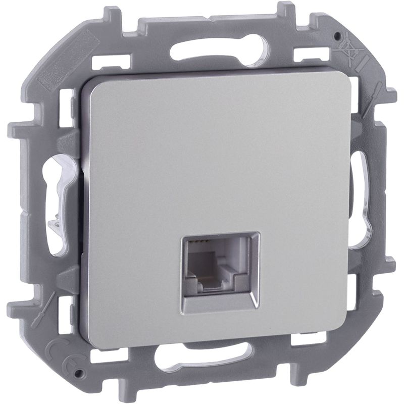 Розетка телефонная Inspiria RJ11 механизм алюм. IEK 673822