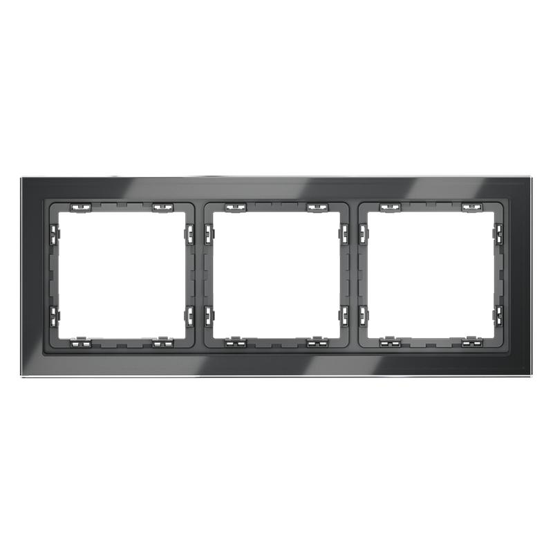Рамка 3-м S70 стеклян. графит Voltum VLS110307