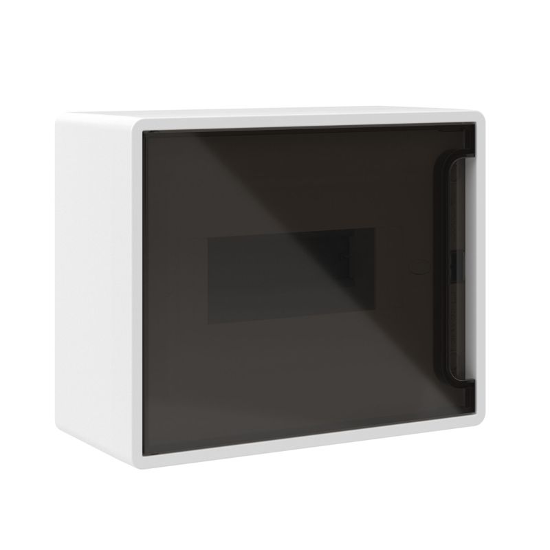 Щиток 8 мод. настенный FRAME с тонированной дверцей с 2 шинами PEN на 6 и 8 отв. бел. DKC F08W1WD