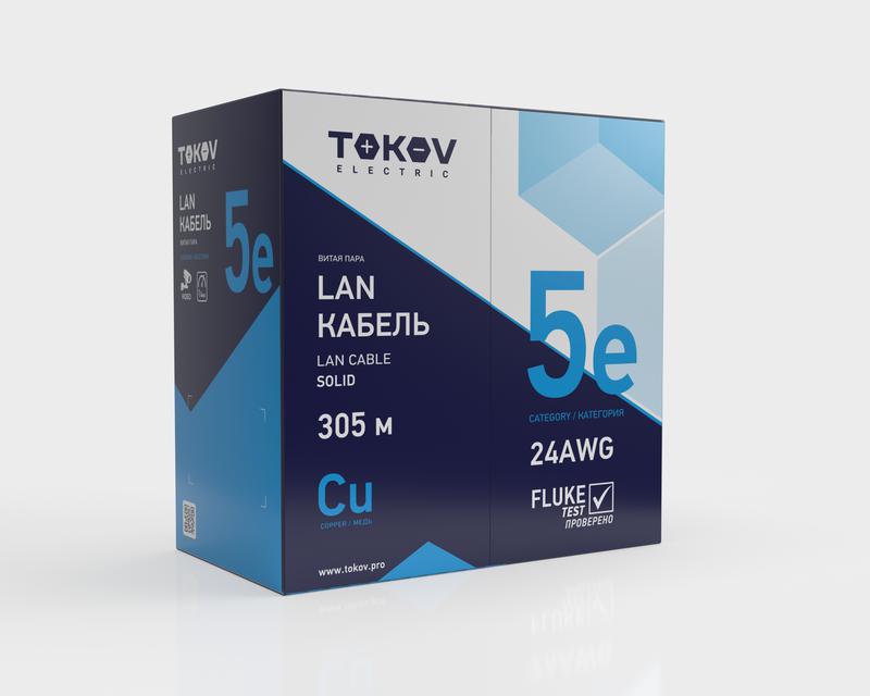 Кабель витая пара U/UTP 2х2х24AWG кат.5E PE outdoor 305м (м) TOKOV ELECTRIC TKE-C05-U22-5E-305-OD