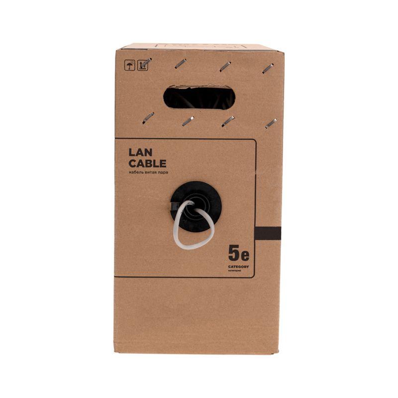 Кабель витая пара U/UTP кат.5E PVC 4PR 24AWG INDOOR SOLID сер. (уп.305м) РФ Rexant 01-0043-R