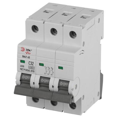 Выключатель автоматический 3п C 32А 4.5кА ВА47-63 PRO ЭРА Б0059440