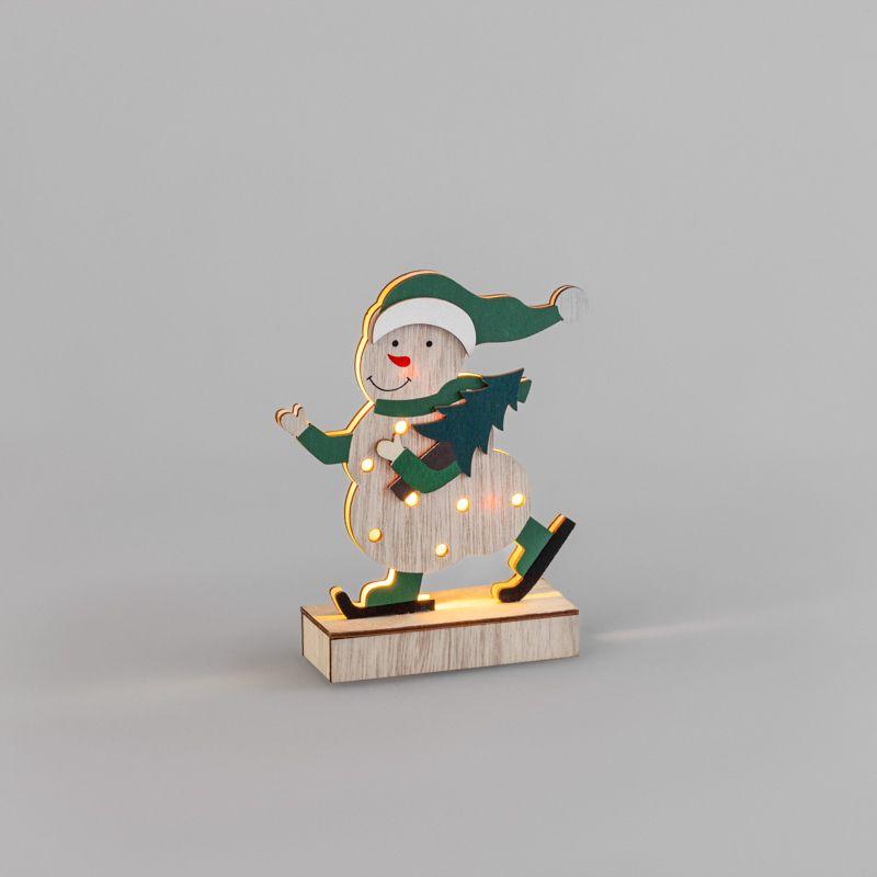 Фигура деревянная "Снеговик" 18см 5LED тепл. бел. 0.1Вт IP20 с подсветкой Neon-Night 504-017
