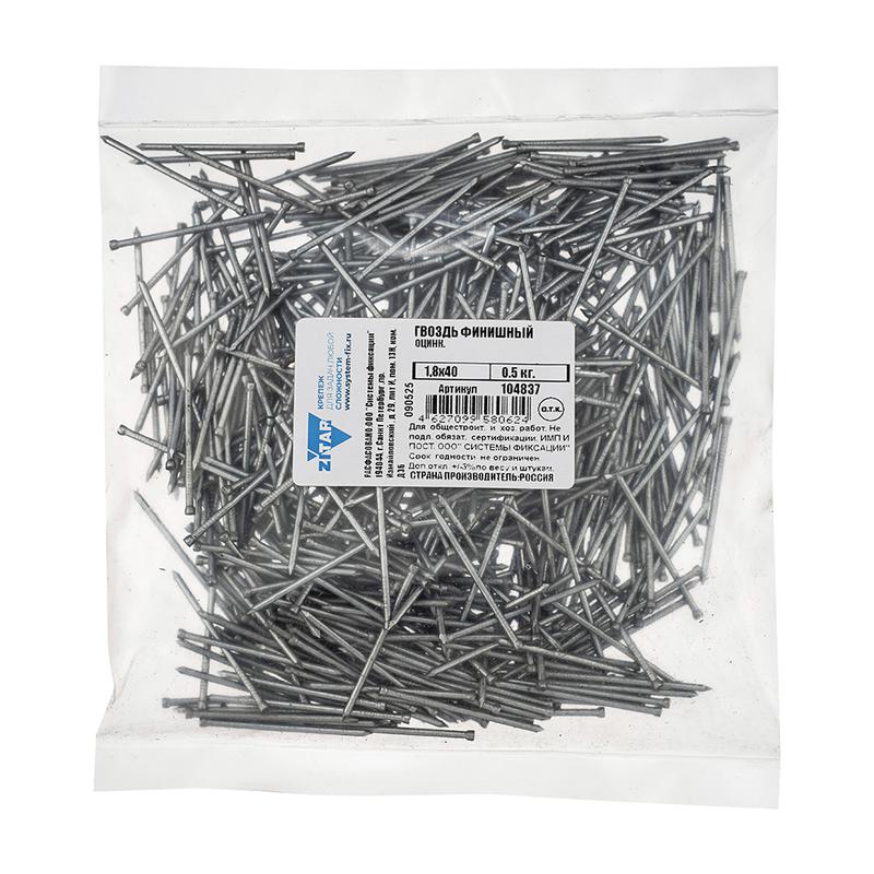 Гвоздь финишный 1.8х40 оцинк. (уп.0.5кг) Tech-Krep/Zitar 104837