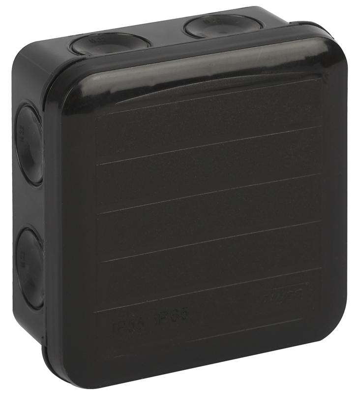 Коробка распределительная ОП 85х85х45мм двухкомпонентн. 8 вводов IP65 черн. Ruvinil 67240Ч