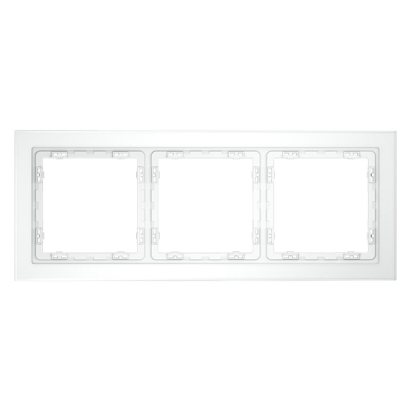 Рамка 3-м S70 стеклян. бел. матов. Voltum VLS110302