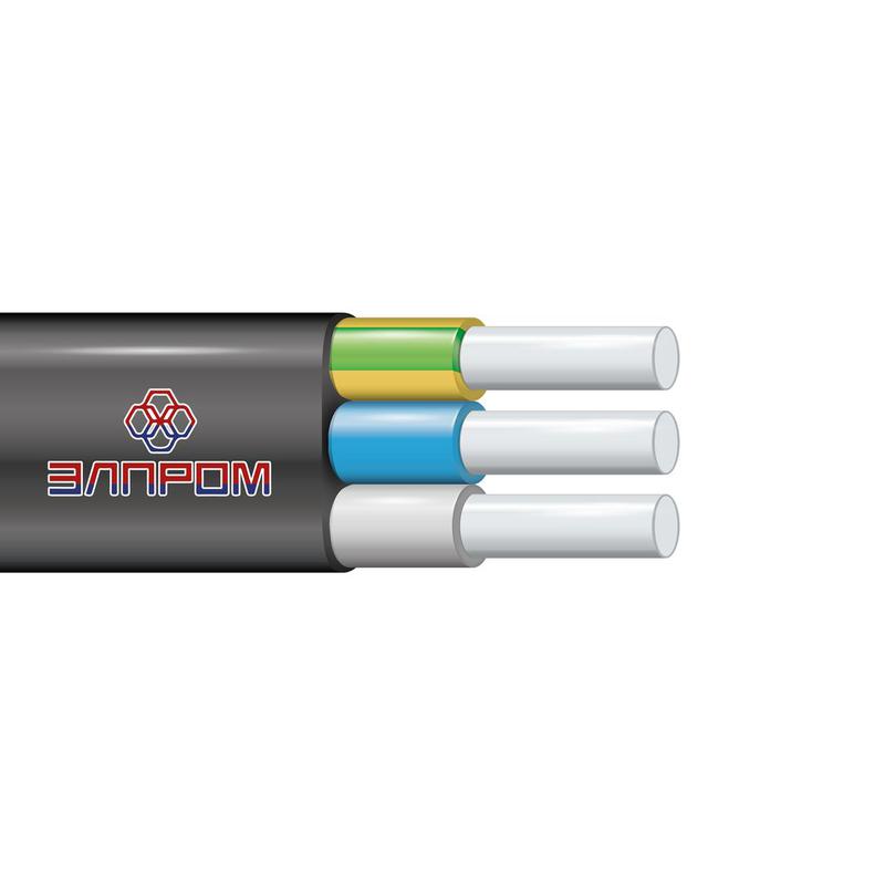 Кабель АВВГ-П 3х6 ОК 0.66кВ Ч (бухта) (м) ЭЛПРОМ НТ000002616
