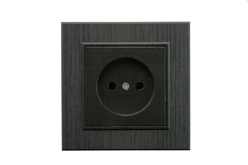 Розетка 1-м Karea LINE STAR без заземл. чер. Makel 86054022