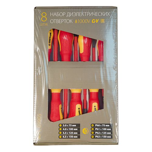Набор отверток 1000В картон (8 предметов) (09905) SHTOK 376360