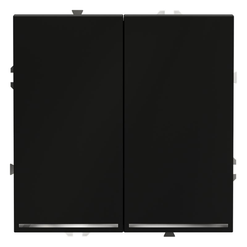 Выключатель 2-кл. СП S70 10А с подсветкой механизм черн. матов. Voltum VLS020208