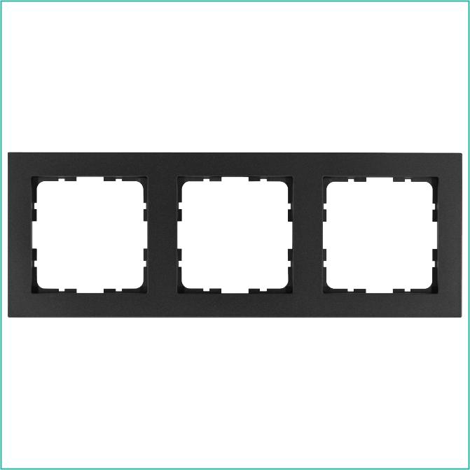Рамка 3-м G-Classic антрацит Jasmart G1003B