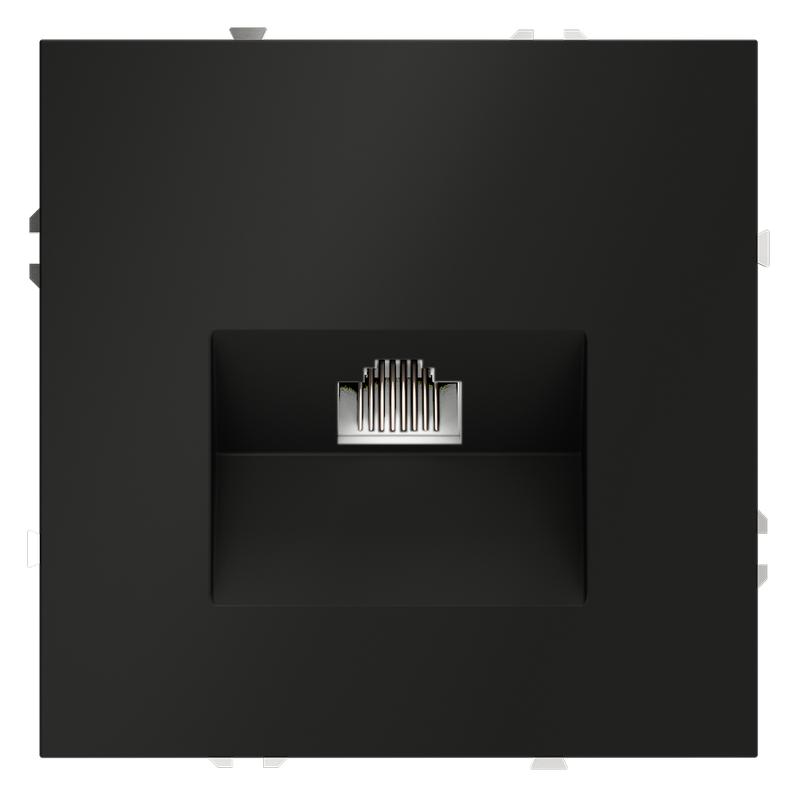 Розетка компьютерная 1-м СП S70 RJ45 кат.6 механизм черн. матов. Voltum VLS060108