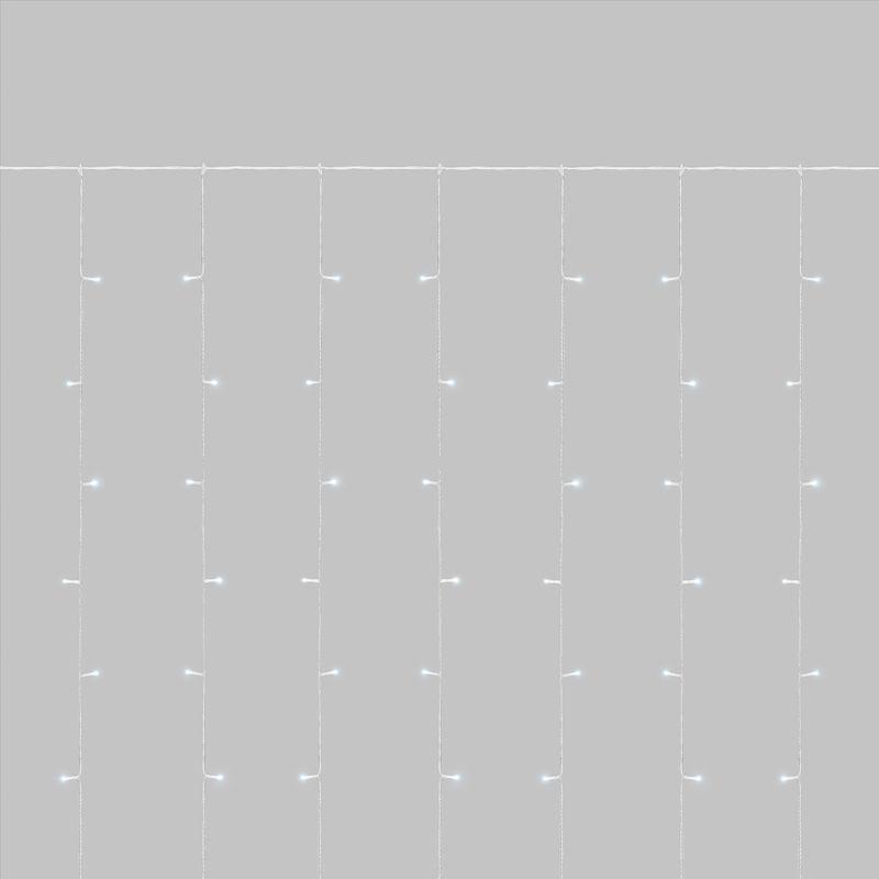 Гирлянда светодиодная занавес 3х2м 264 LED бел. прозр. ПВХ IP44 эффект мерцания 22 нити 12 LED/нить Neon-Night 235-525