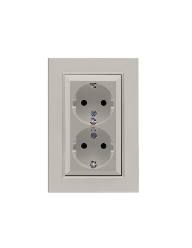 Розетка 2-я Karea LINE STAR с заземл. жемчуж. Makel 86100082