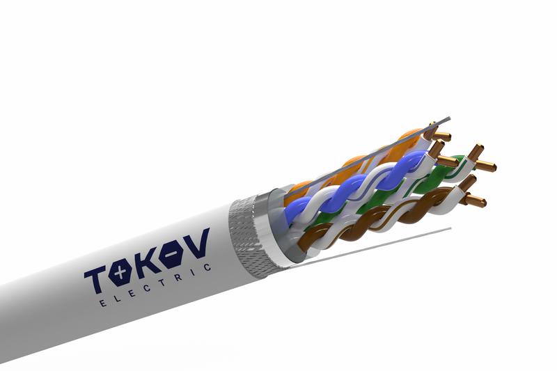 Кабель витая пара SF/UTP 4х2х24AWG(0.52мм) кат.5E нг(А)-HF (LSZH) indoor Fluke tested 305м (м) PRO TOKOV ELECTRIC TKP-C06-SF-42-5E-305-LSZH