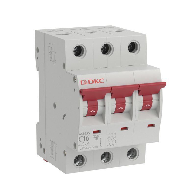 Выключатель автоматический модульный 3п C 16А 6кА MB63 YON MB63N-3PC16