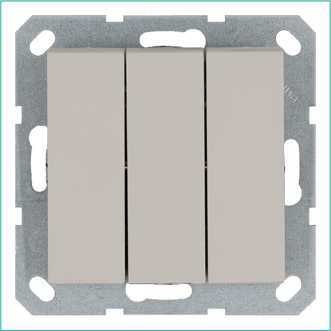 Выключатель 3-кл. 10А IP20 механизм тауп Jasmart G3031T