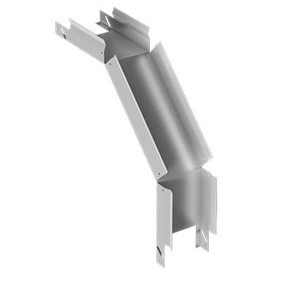 Угол для лотка вертикал. неперфорир. с поворотом вниз 90град. сталь 1.5мм ЛУНГуц200х65-90 оцинк. ASD-electric EI-11.05.51.036
