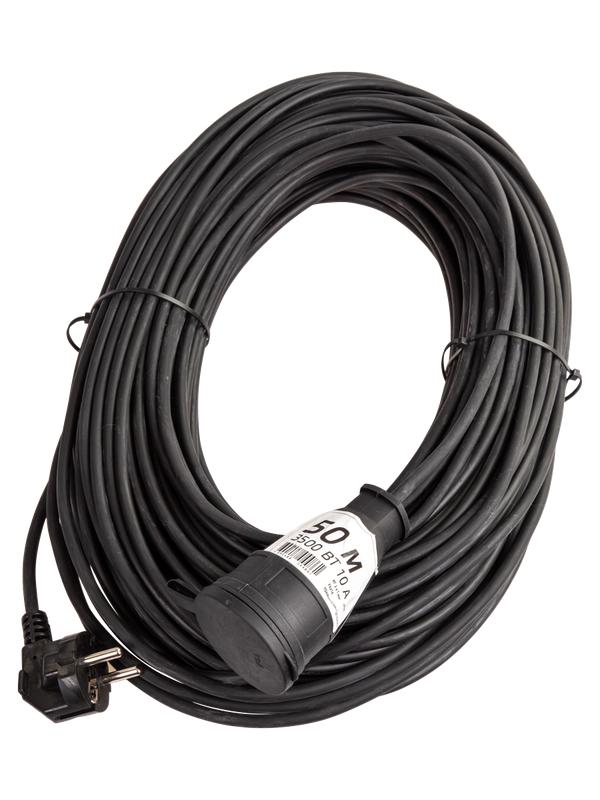 Удлинитель-шнур 1х50м 10А IP44 3500Вт 220-350В КГ 2х1.0мм каучук КОСМОС YSHKsm50m-1g(10A)KG