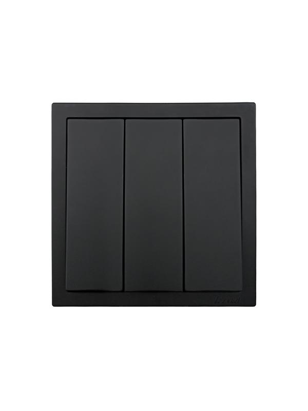 Выключатель 3-кл. СП ZIMA IP20 10А безвинт. зажим черн. бархат LEZARD 704-4288-109QC