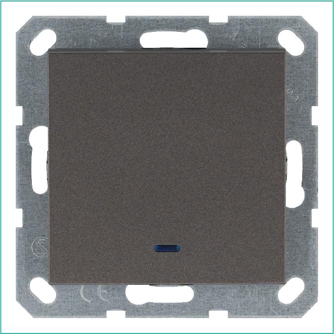 Выключатель 1-кл. 10А IP20 с подсветкой механизм мокко Jasmart G3011NZ