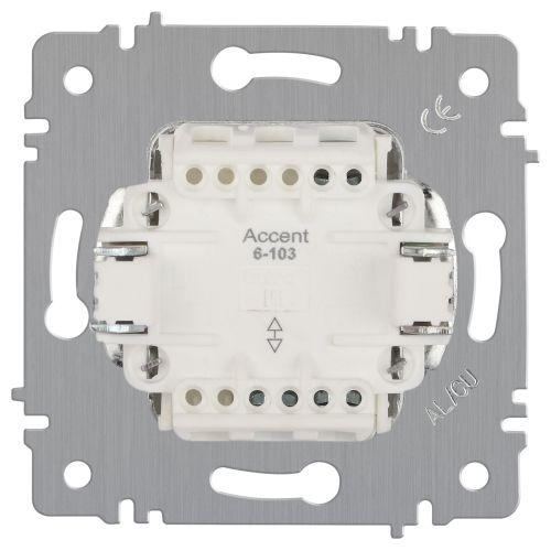 Переключатель 1-кл. СП Accent 6-103-01 10А IP20 250В AL/CU бел. Intro Б0063450