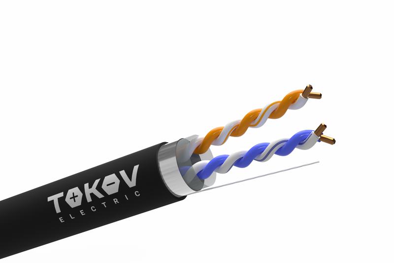 Кабель витая пара F/UTP 2х2х24AWG кат.5E PE outdoor 305м (м) TOKOV ELECTRIC TKE-C05-F22-5E-305-OD