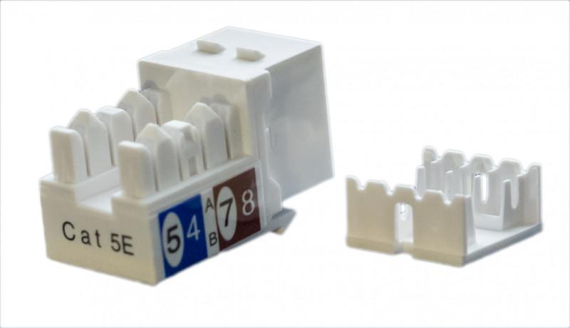 Вставка Keystone Jack RJ-45(8P8C) категория 5e KJ9-8P8C-C5e-90-WH бел. Hyperline 432595