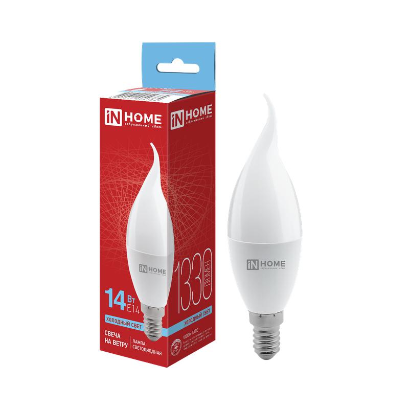Лампа светодиодная LED-СВЕЧА НА ВЕТРУ-VC 14Вт 230В E14 6500К 1330лм IN HOME 4690612054384