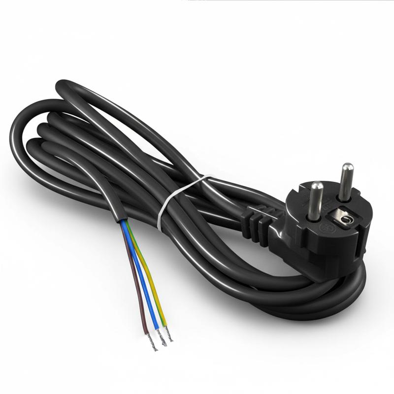 Шнур сетевой с вилкой 3м с заземл. 10А ПВС 3х1 черн. DOMTOK 2781