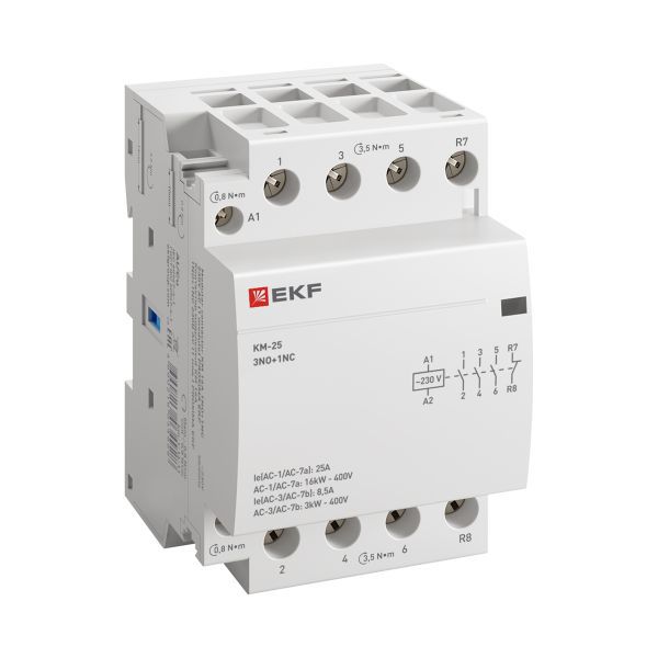 Контактор модульный КМ 25А 3NО+NC (3 мод.) EKF km-3-25-31