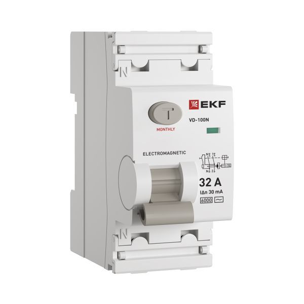 Выключатель дифференциального тока 2п 32А 30мА тип AC 6кА ВД-100N электромех. PROxima EKF E1026M3230