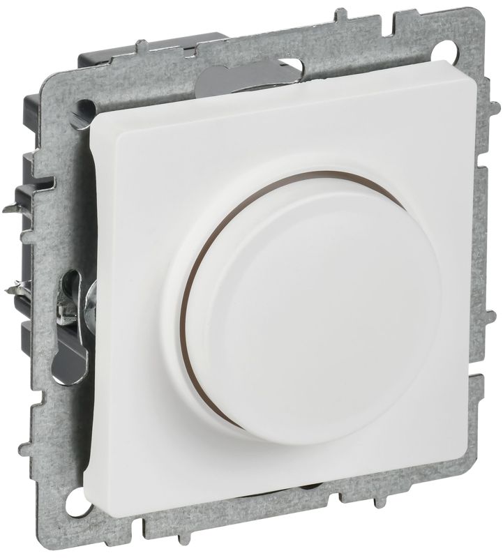 Светорегулятор поворотно-нажимной СП BRITE СС10-1-0-БрАБ 600Вт механизм арктич. бел. IEK BR-D20-0600-K91