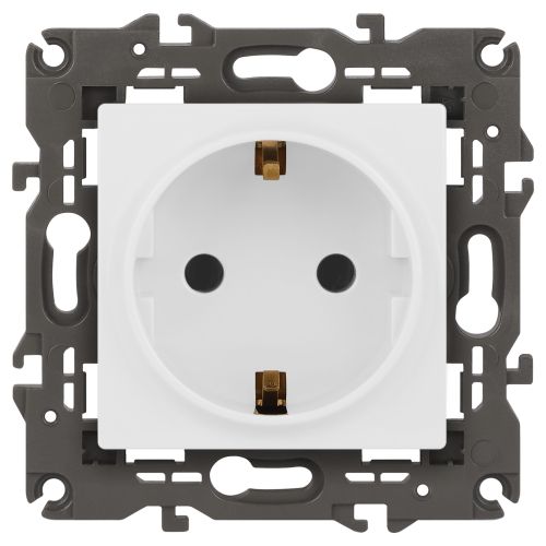 Розетка Elegance 14-2101-01М 16А 250В 2P+E Schuko матов. бел. Эра Б0065800