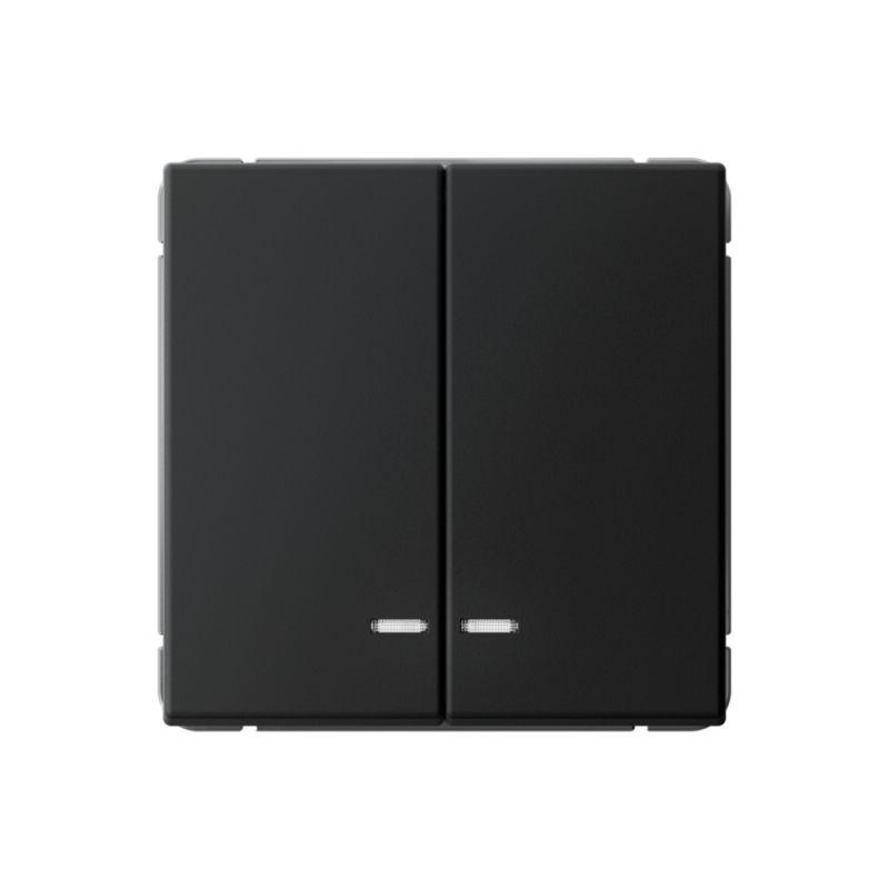 Выключатель 2-кл. ArtGallery (сх. 5а) 10AX с подсветкой быстрозажим. клем. механизм карбон SE GAL001053S