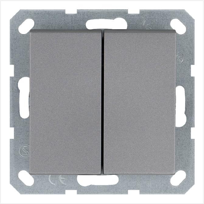 Переключатель перекрестный 2-кл. 10А IP20 механизм алюм. Jasmart G3014S