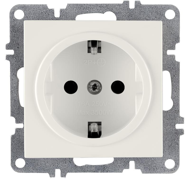 Розетка 1-м СП LAVIN/KAREN 16А IP20 с заземл. механизм бел. ARVIA 50 01 1000 217