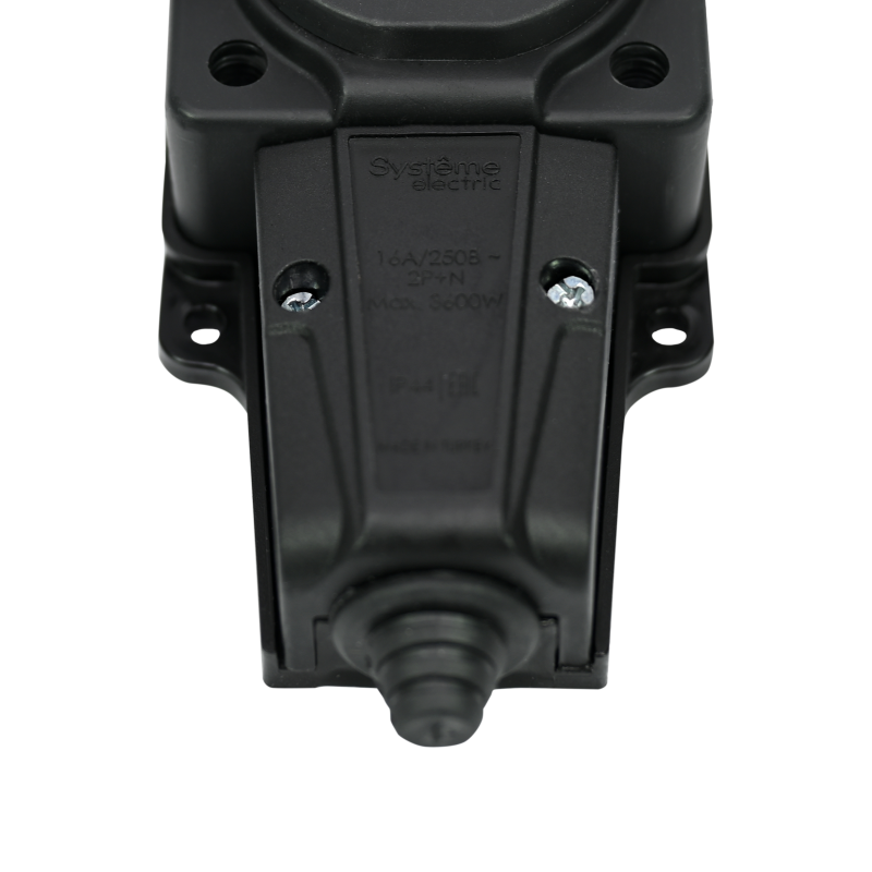 Колодка удлинителя 2-м MultiSet 16А 250В IP44 с заземл. каучук черн. SE MST4102BK