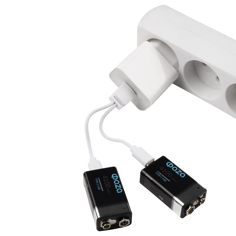 Аккумулятор литиевый "крона" 9В Li-Ion 4100мВт.ч 455мА.ч зарядка от Type-C шнур в комплекте BL-2 (уп.2шт) ФАZА 5061699