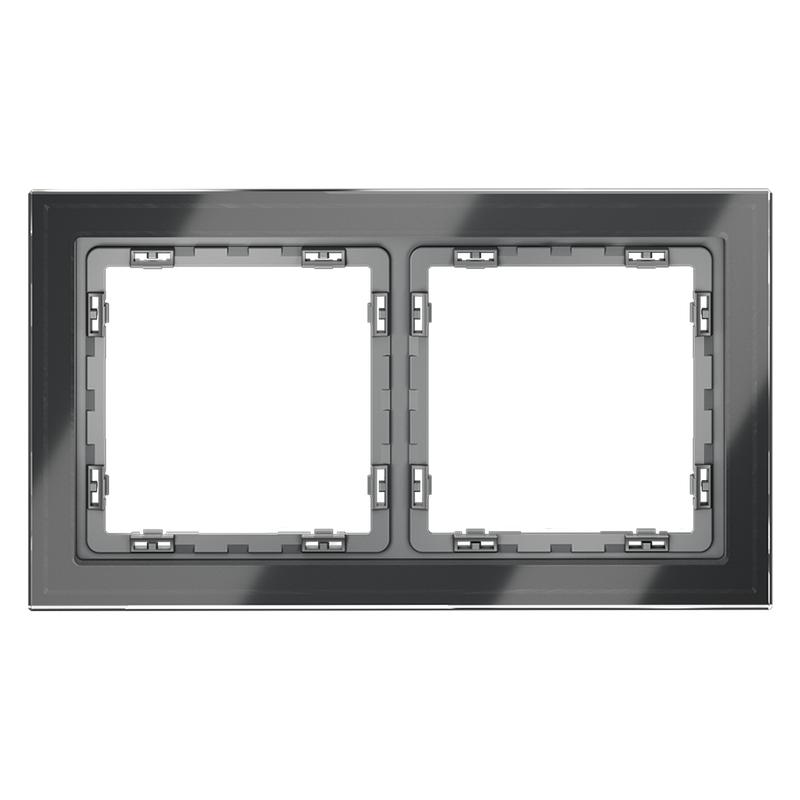 Рамка 2-м S70 стеклян. графит Voltum VLS110207