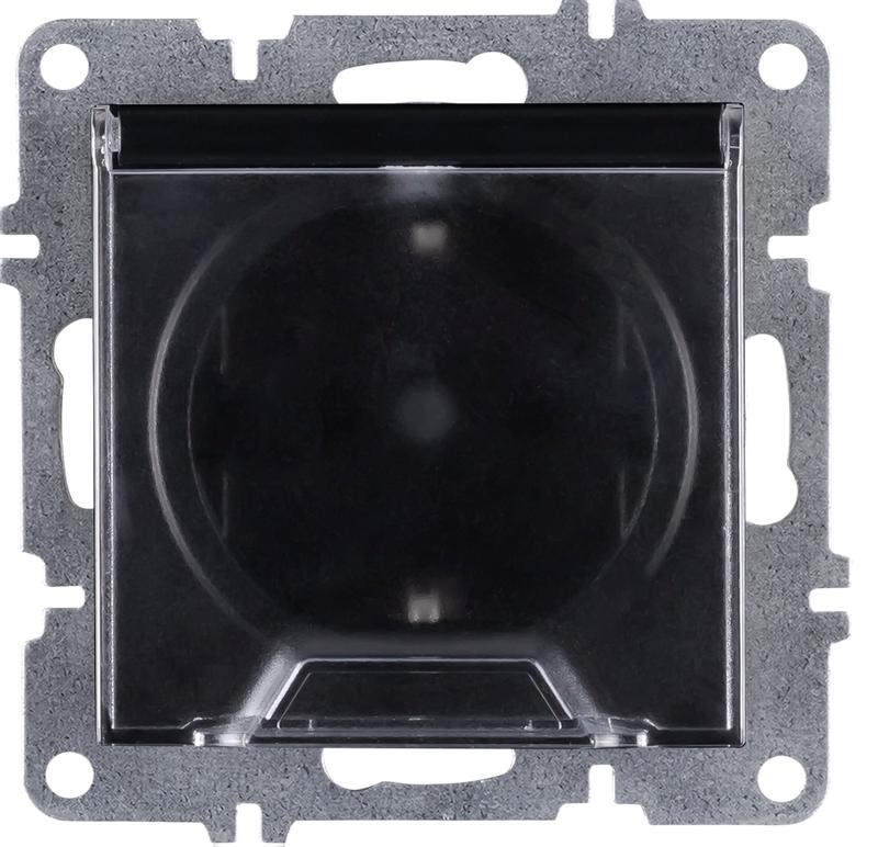 Розетка 1-м СП LAVIN/KAREN 16А IP20 с заземл. с крышкой механизм черн. ARVIA 50 07 2000 218